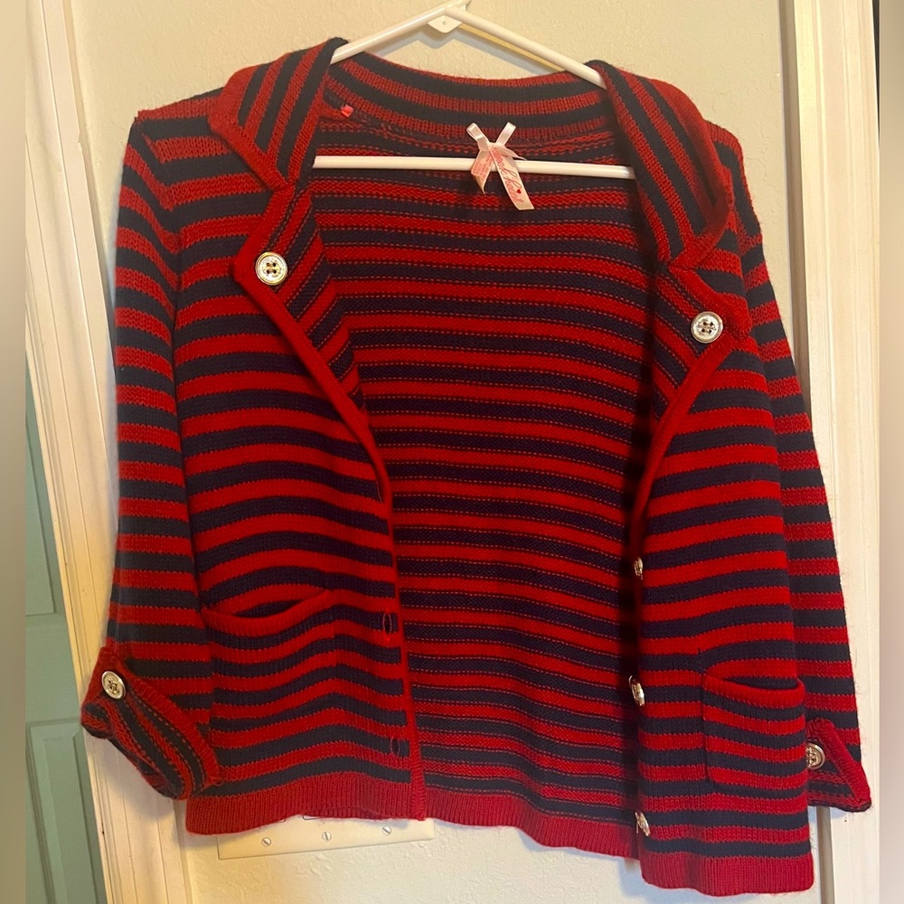 Derek Heart Striped Sweater